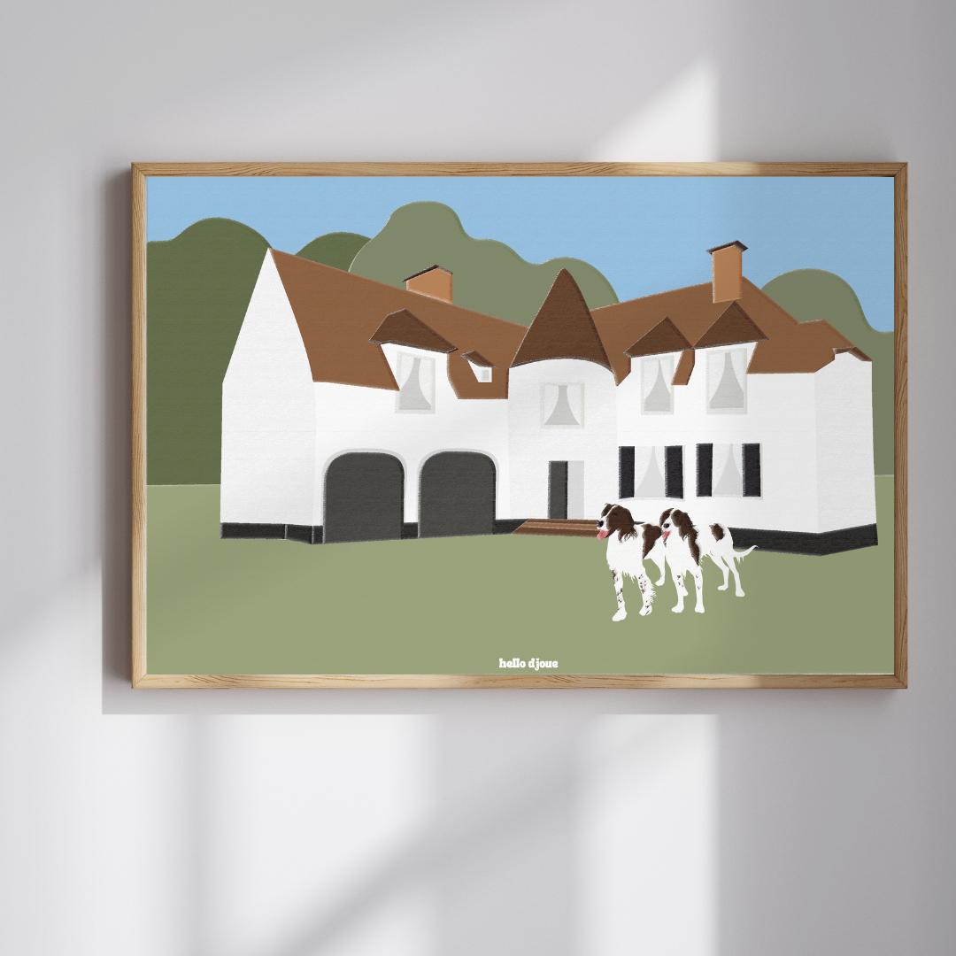 Affiche illustration maison personnalisée