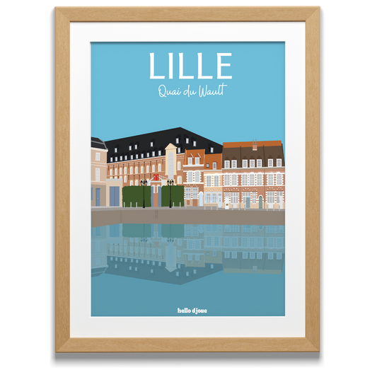 Affiche illustration Lille - Le quai du Wault